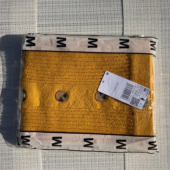 NWT Mango Mustard Elastic Cable Knit Skirt - Picture 8 of 9